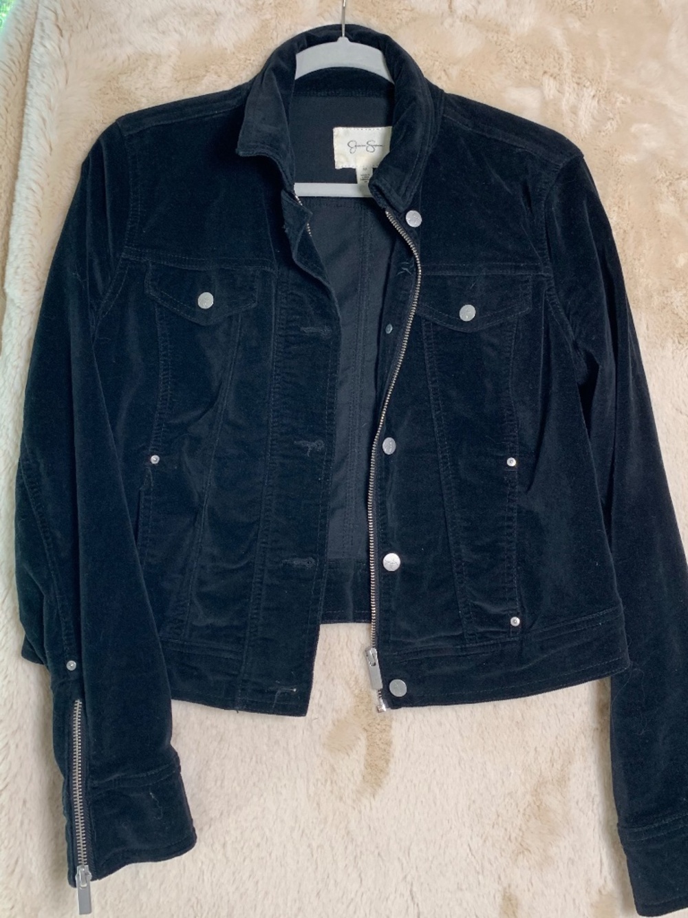 Black Jessica Simpson velvet jacket sz M